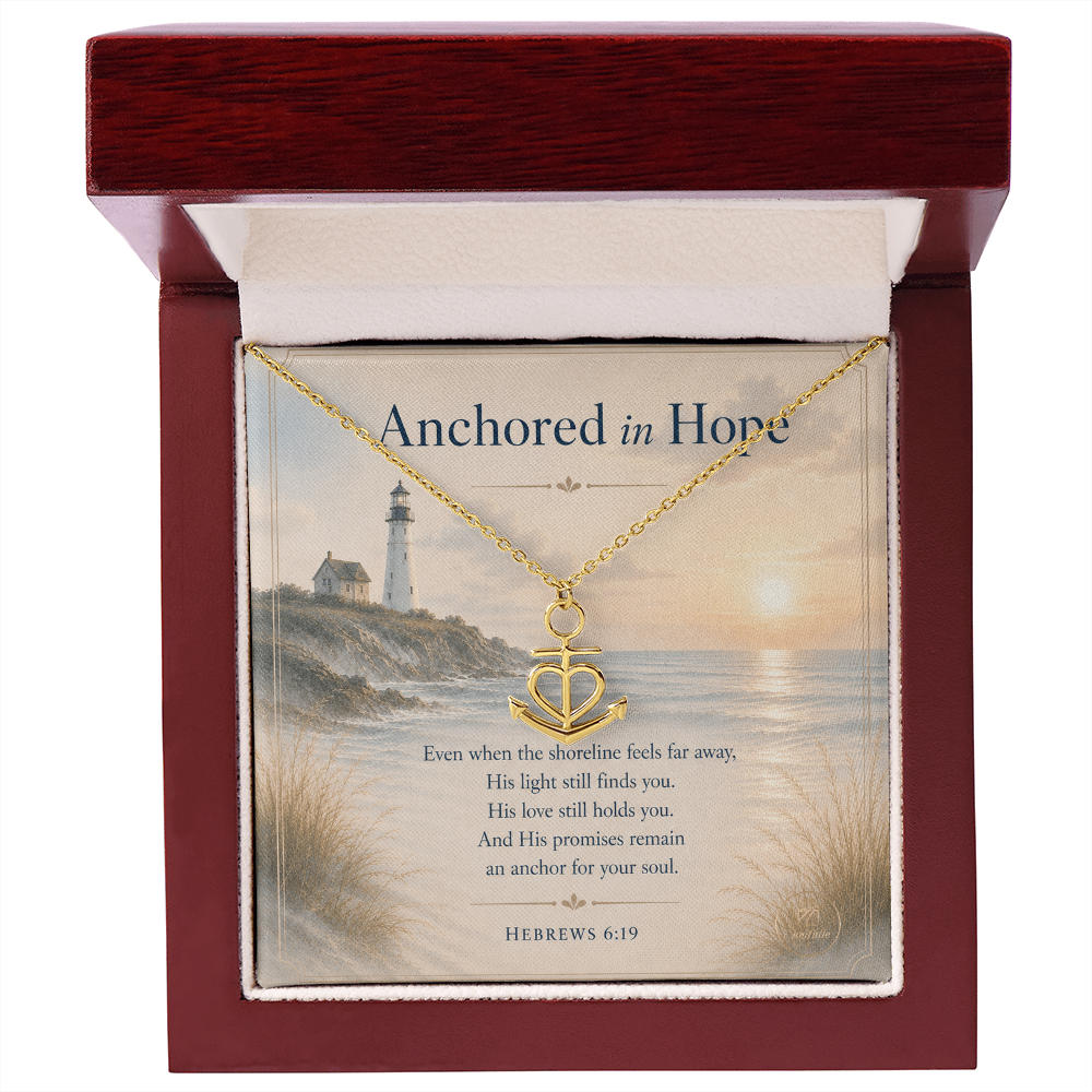 Anchored in Hope Christian Anchor Necklace | Encouragement Gift for Her