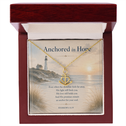 Anchored in Hope Christian Anchor Necklace | Encouragement Gift for Her