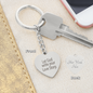 Let God Write Your Love Story: Engraved Heart Keychain