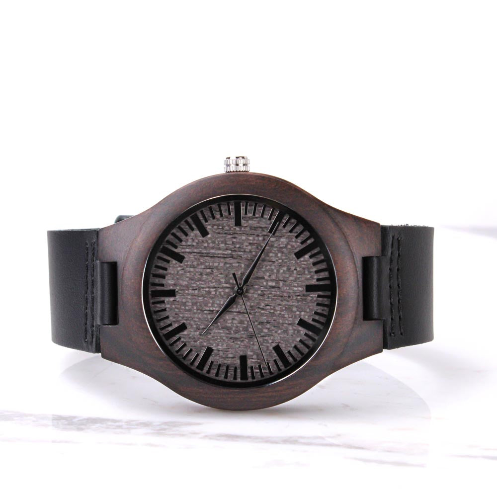 Christian Engraved Wooden Watch – “Jesus Hears Me” | Faith Gift for Men, Husband, Dad, Son