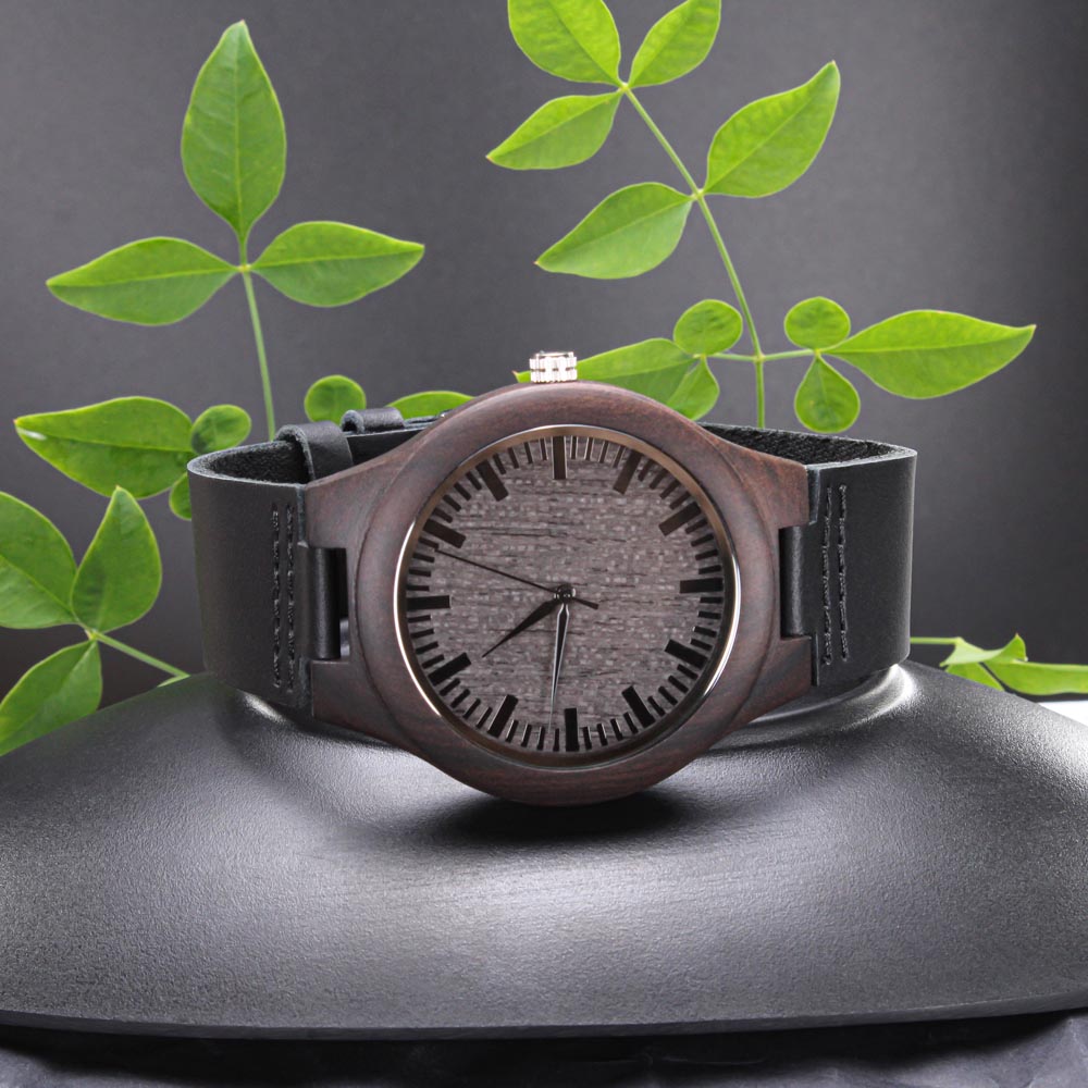 Christian Engraved Wooden Watch – “Jesus Hears Me” | Faith Gift for Men, Husband, Dad, Son