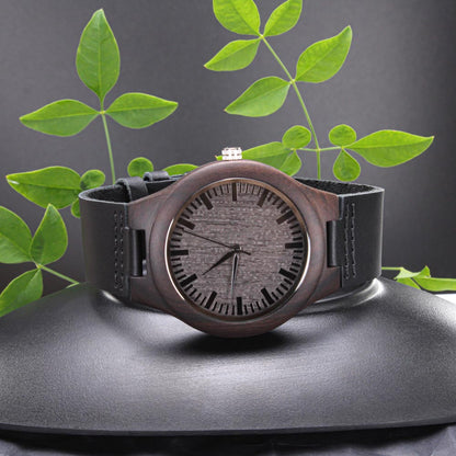 Christian Engraved Wooden Watch – “Jesus Hears Me” | Faith Gift for Men, Husband, Dad, Son