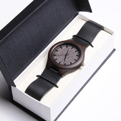 Christian Engraved Wooden Watch – “Jesus Hears Me” | Faith Gift for Men, Husband, Dad, Son