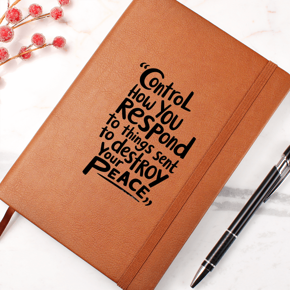 “Control How You Respond” Inspirational Graphic Leather Journal