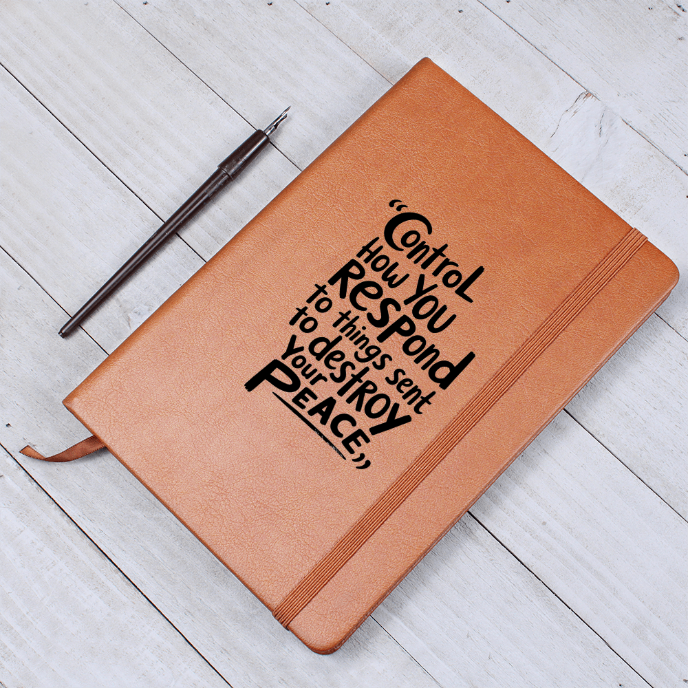 “Control How You Respond” Inspirational Graphic Leather Journal
