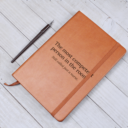 engraved nurse notebook message leather journal close up