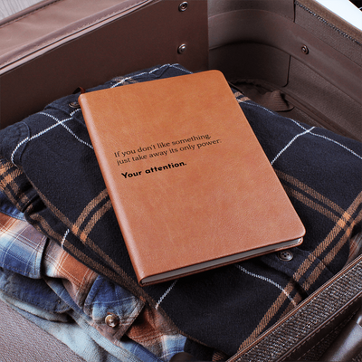 Flat lay of open notebook with lined pages