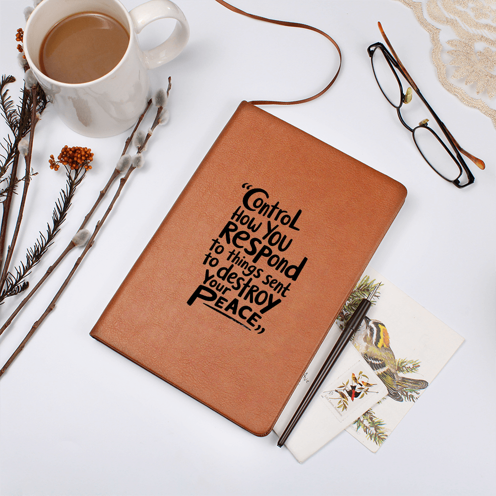 “Control How You Respond” Inspirational Graphic Leather Journal