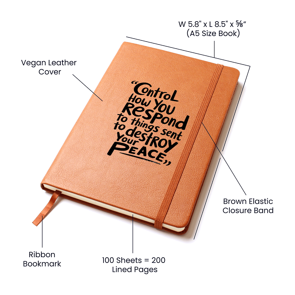 “Control How You Respond” Inspirational Graphic Leather Journal
