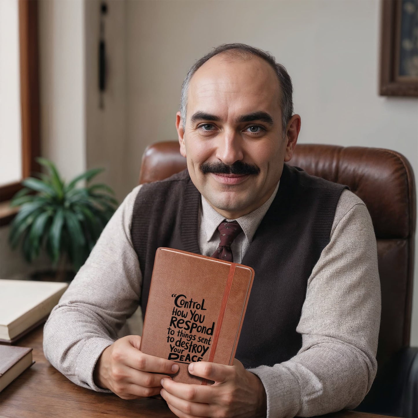 “Control How You Respond” Inspirational Graphic Leather Journal