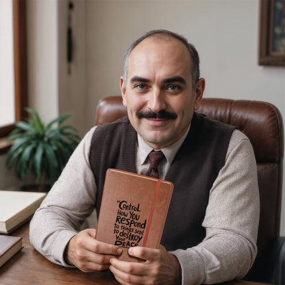 “Control How You Respond” Inspirational Graphic Leather Journal