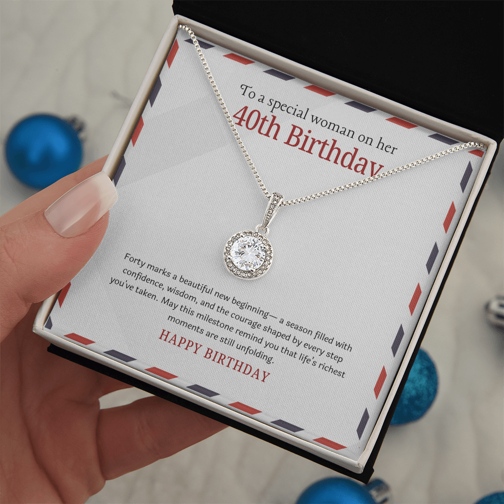 40th Birthday Gift for Woman – Eternal Hope Necklace | Meaningful 40th Birthday Jewelry | Gift for Her 40th Milestone Celebration