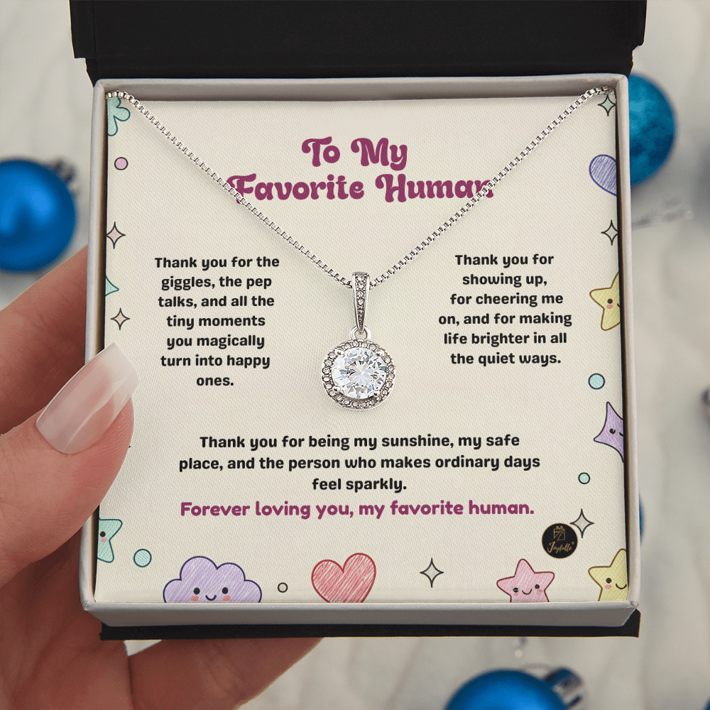 Eternal Hope Necklace | To My Favorite Human Gift | Cute Friendship Jewelry | Meaningful Message Card Necklace