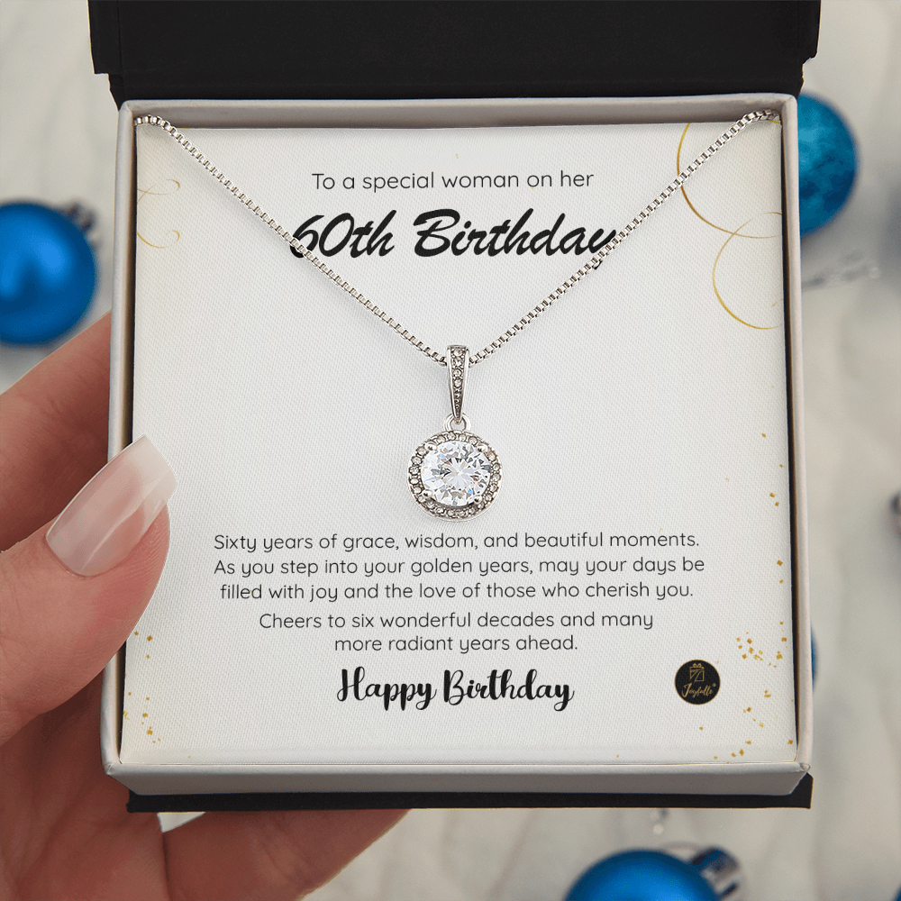60th Birthday Gift for Woman – Eternal Hope Necklace | Elegant 60th Birthday Jewelry for Her | Gift for Mom, Wife, Sister, Friend Turning 60