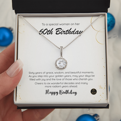 60th Birthday Gift for Woman – Eternal Hope Necklace | Elegant 60th Birthday Jewelry for Her | Gift for Mom, Wife, Sister, Friend Turning 60