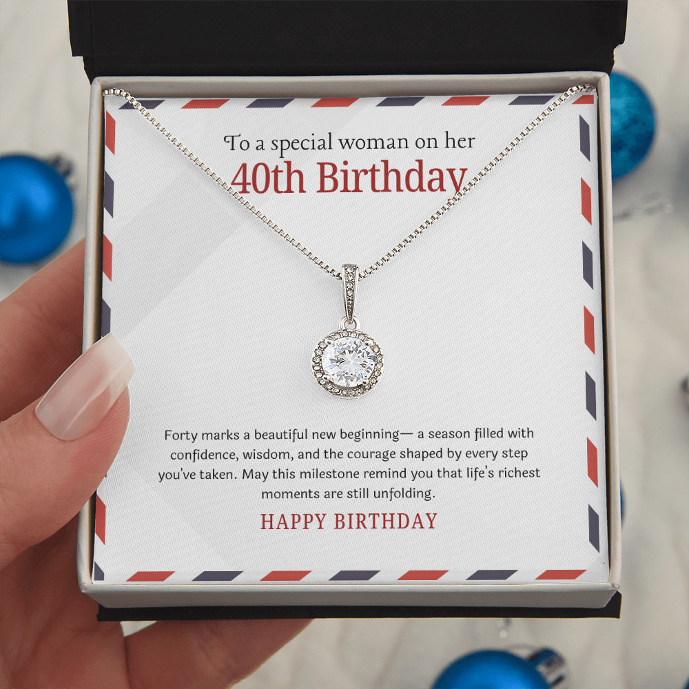 40th Birthday Gift for Woman – Eternal Hope Necklace | Meaningful 40th Birthday Jewelry | Gift for Her 40th Milestone Celebration