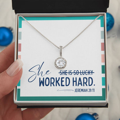 “She Worked Hard” Nurse Eternal Hope Necklace – Jeremiah 29:11 Inspired Gift