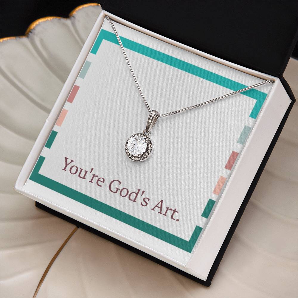 “You're God's Art” Eternal Hope Necklace – A Faith-Inspired Gift Celebrating Her Divine Beauty