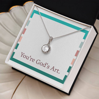 “You're God's Art” Eternal Hope Necklace – A Faith-Inspired Gift Celebrating Her Divine Beauty