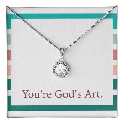 “You're God's Art” Eternal Hope Necklace – A Faith-Inspired Gift Celebrating Her Divine Beauty