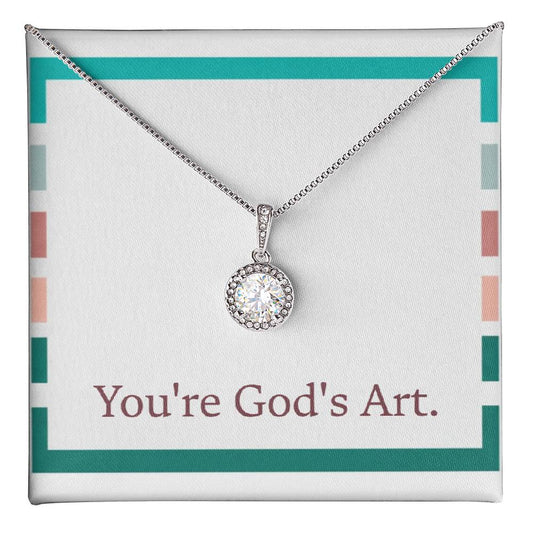“You're God's Art” Eternal Hope Necklace – A Faith-Inspired Gift Celebrating Her Divine Beauty