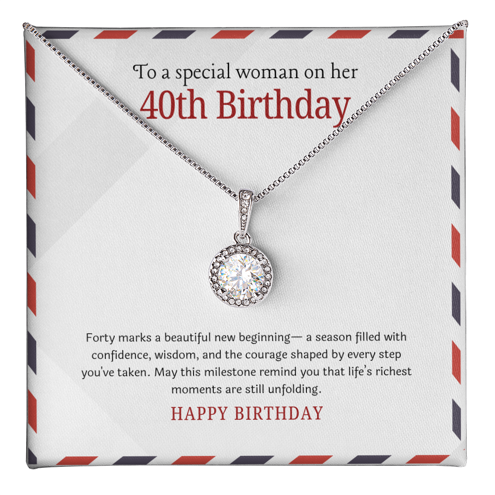 40th Birthday Gift for Woman – Eternal Hope Necklace | Meaningful 40th Birthday Jewelry | Gift for Her 40th Milestone Celebration