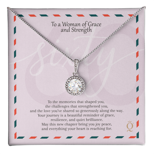 Eternal Hope Necklace for 60th Birthday | 60 Years of Grace Gift | Milestone Birthday Jewelry for Women | Elegant CZ Pendant Necklace