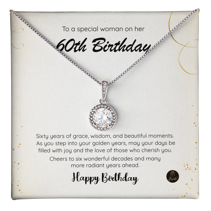 60th Birthday Gift for Woman – Eternal Hope Necklace | Elegant 60th Birthday Jewelry for Her | Gift for Mom, Wife, Sister, Friend Turning 60