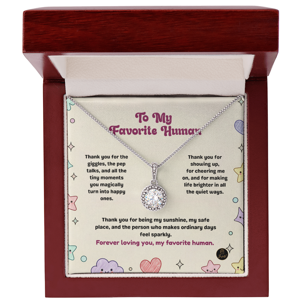 Eternal Hope Necklace | To My Favorite Human Gift | Cute Friendship Jewelry | Meaningful Message Card Necklace