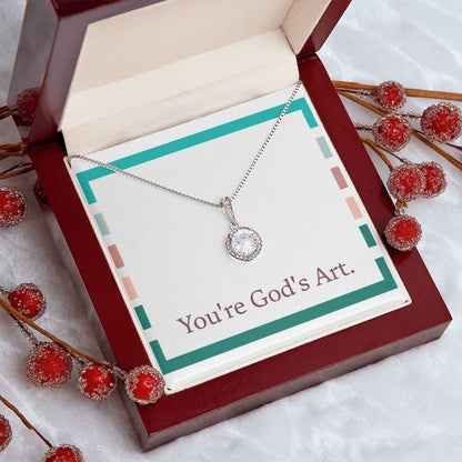 “You're God's Art” Eternal Hope Necklace – A Faith-Inspired Gift Celebrating Her Divine Beauty