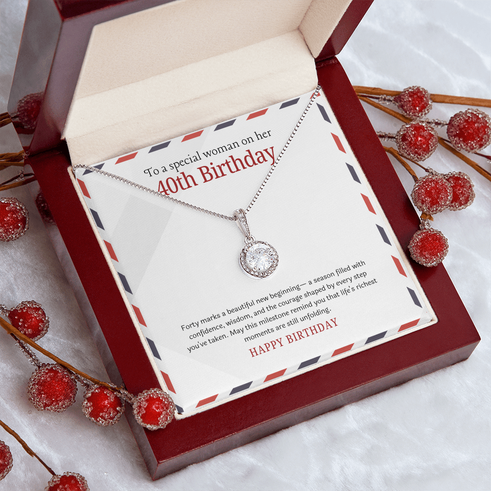 40th Birthday Gift for Woman – Eternal Hope Necklace | Meaningful 40th Birthday Jewelry | Gift for Her 40th Milestone Celebration