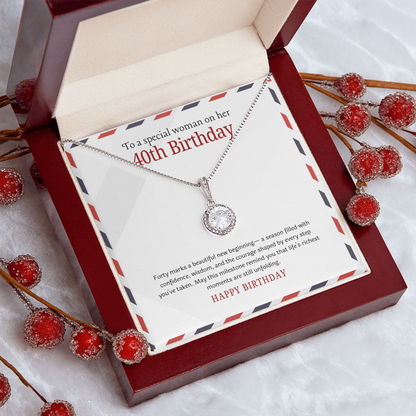 40th Birthday Gift for Woman – Eternal Hope Necklace | Meaningful 40th Birthday Jewelry | Gift for Her 40th Milestone Celebration