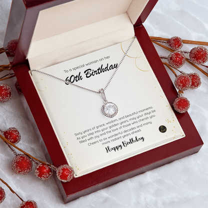 60th Birthday Gift for Woman – Eternal Hope Necklace | Elegant 60th Birthday Jewelry for Her | Gift for Mom, Wife, Sister, Friend Turning 60
