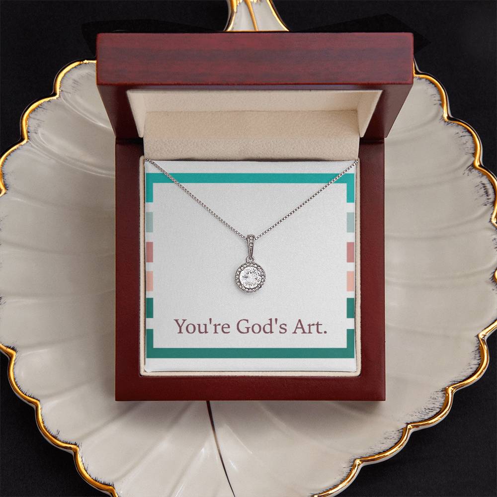 “You're God's Art” Eternal Hope Necklace – A Faith-Inspired Gift Celebrating Her Divine Beauty