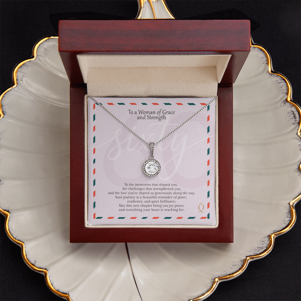 Eternal Hope Necklace for 60th Birthday | 60 Years of Grace Gift | Milestone Birthday Jewelry for Women | Elegant CZ Pendant Necklace