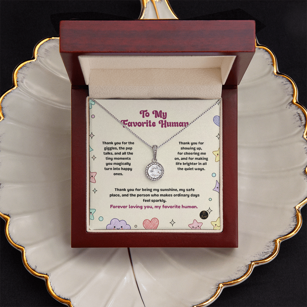 Eternal Hope Necklace | To My Favorite Human Gift | Cute Friendship Jewelry | Meaningful Message Card Necklace