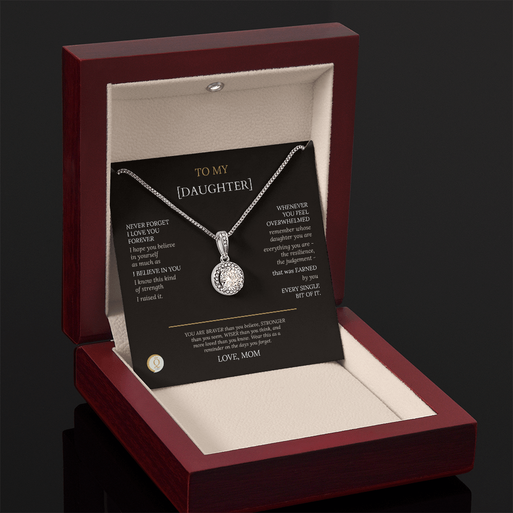 cushion cut CZ pendant engraved daughter name