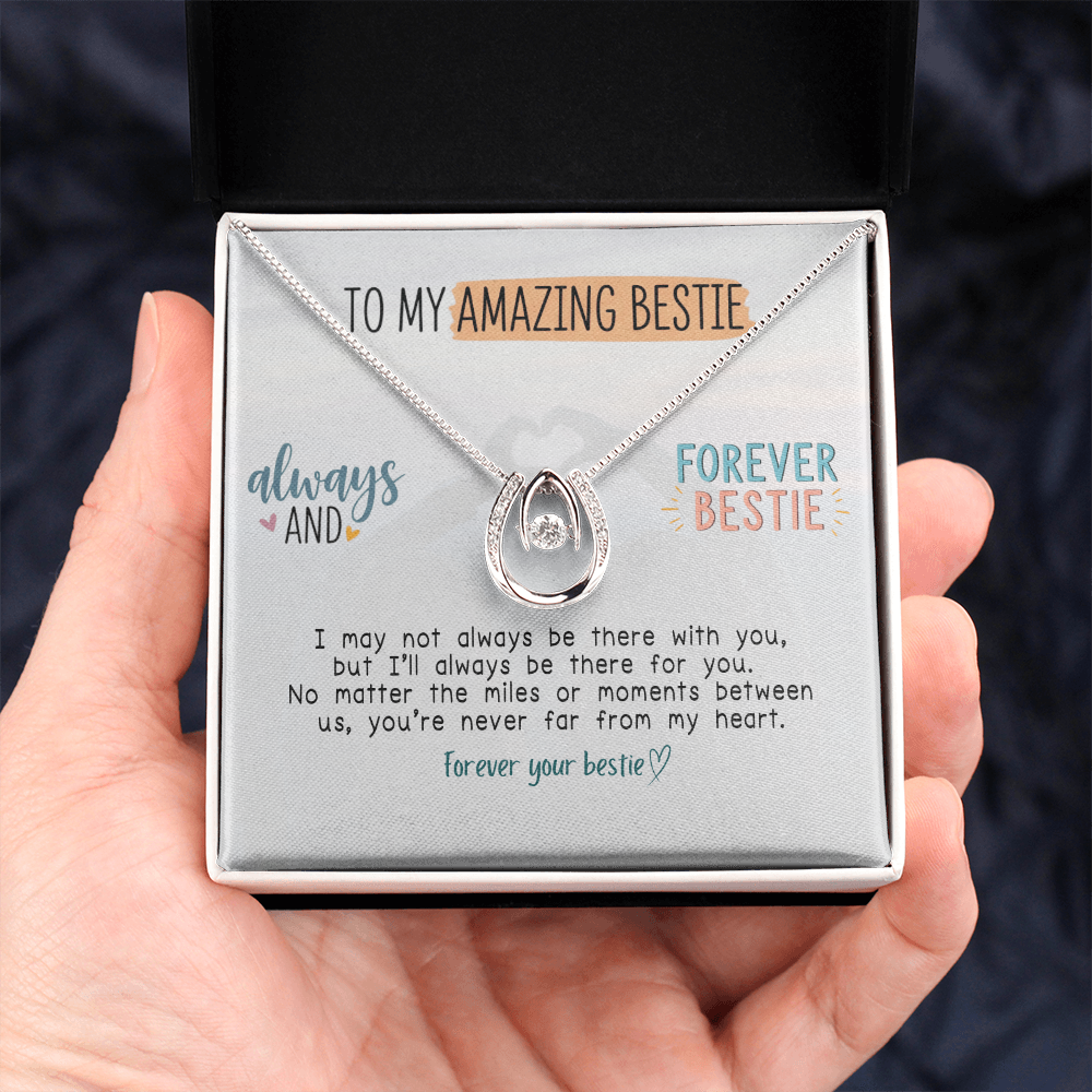 To My Amazing Bestie Necklace | Lucky In Love Pendant | Gift for Best Friend | Friendship Jewelry
