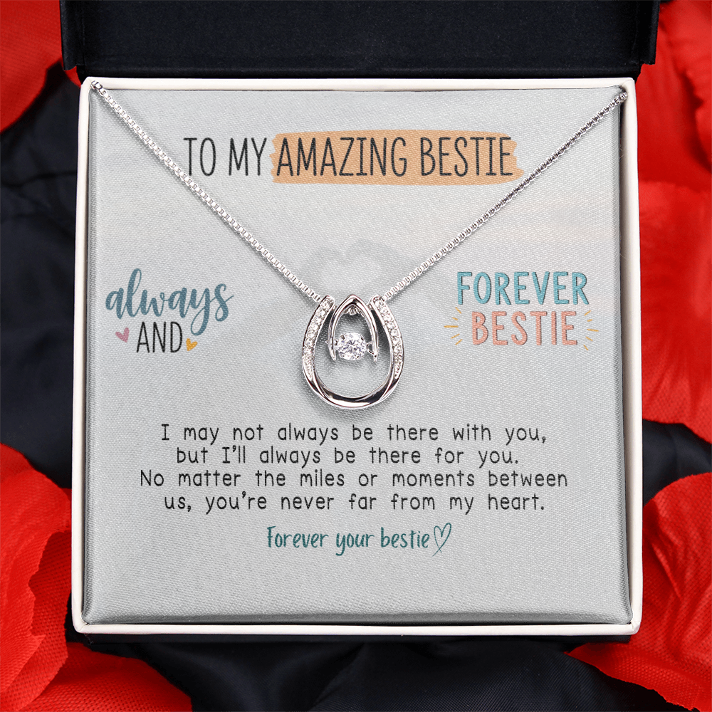 To My Amazing Bestie Necklace | Lucky In Love Pendant | Gift for Best Friend | Friendship Jewelry
