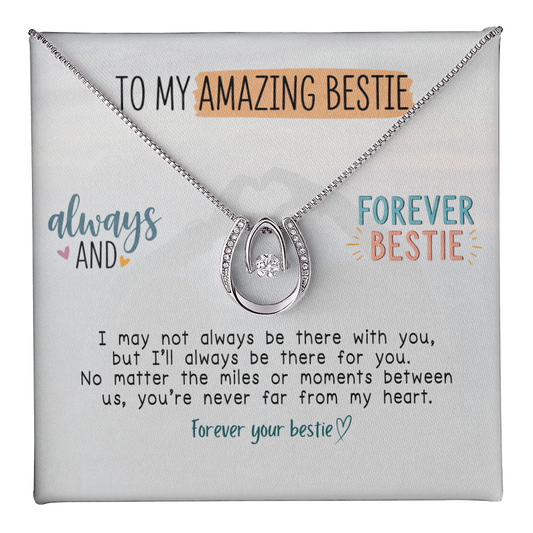 To My Amazing Bestie Necklace | Lucky In Love Pendant | Gift for Best Friend | Friendship Jewelry