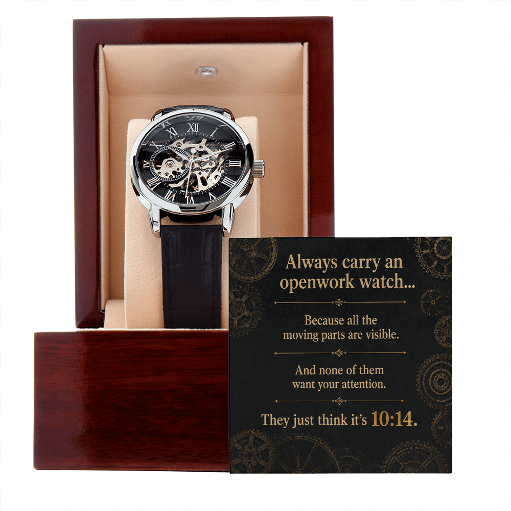 Always Carry an Openwork Watch | Automatic Skeleton Watch for Men by Quinnlyn & Co.