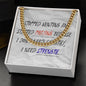 Luxury mahogany LED gift box showcasing Cuban link chain