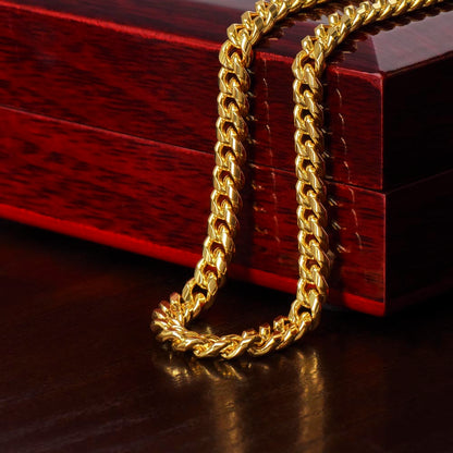 “F-E-A-R: Face Everything and Rise” Cuban Link Chain – Strength Through Courage