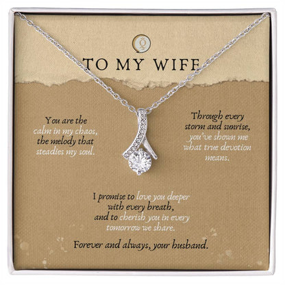 To My Wife Forever & Always Alluring Beauty Necklace – Romantic Gift for Wife