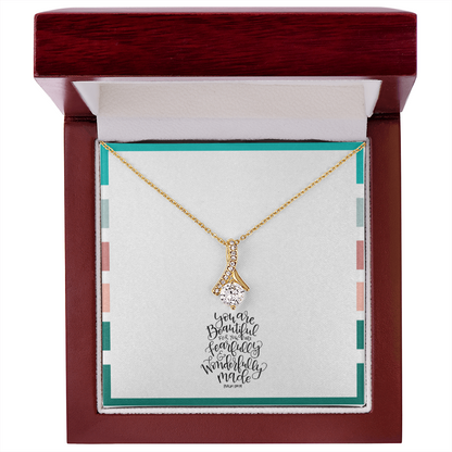 Psalm 139:14 Ribbon Pendant Necklace – “Fearfully & Wonderfully Made” Christian Gift for Women, Daughter, Mom, Encouragement Faith Jewelry