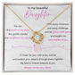 To My Beautiful Daughter – Love Knot Necklace from Mom