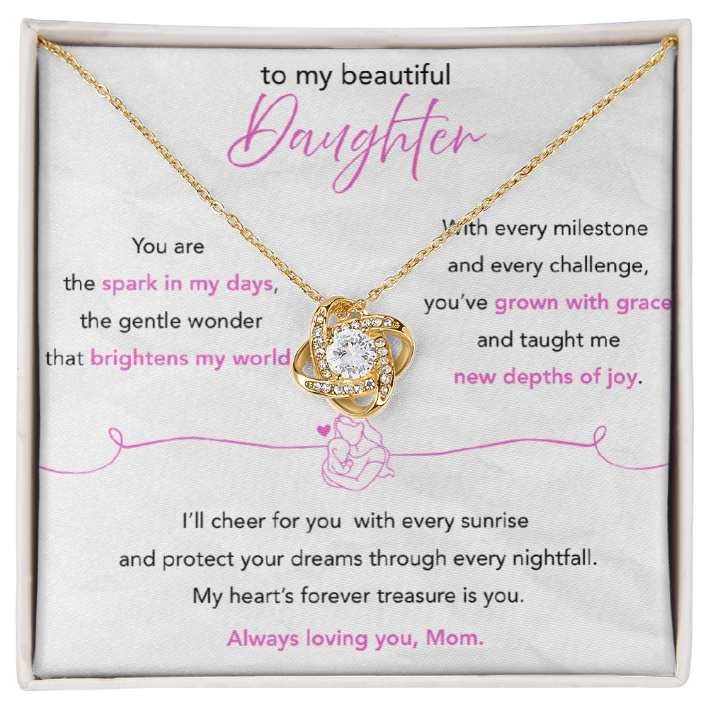 To My Beautiful Daughter – Love Knot Necklace from Mom