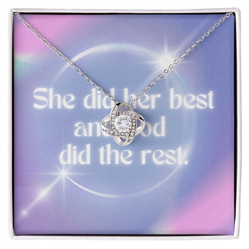 “She Did Her Best and God Did the Rest” inspirational necklace for women of faith