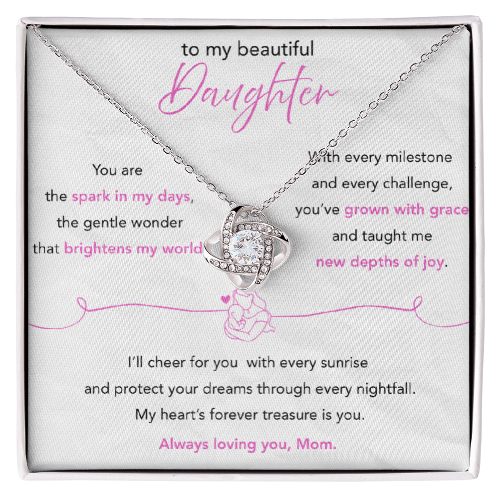To My Beautiful Daughter – Love Knot Necklace from Mom