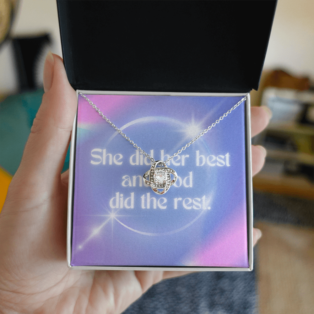 Elegant gold and silver necklace with faith-based message